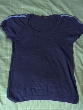 Classic Navy Short-Sleeve Women's Top